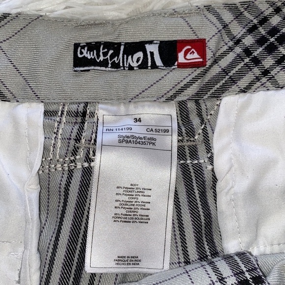Y2K vintage Quicksilver gray plaid shorts - Picture 8 of 8